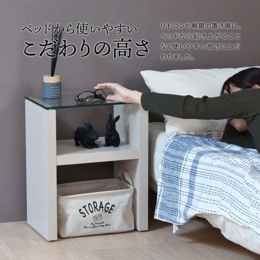 Noko ナイトテーブル NKST0263 強化ガラス　ガラスサイドテーブル ソファサイドテーブル　H型 ガラス | B.Bファニシング | 12