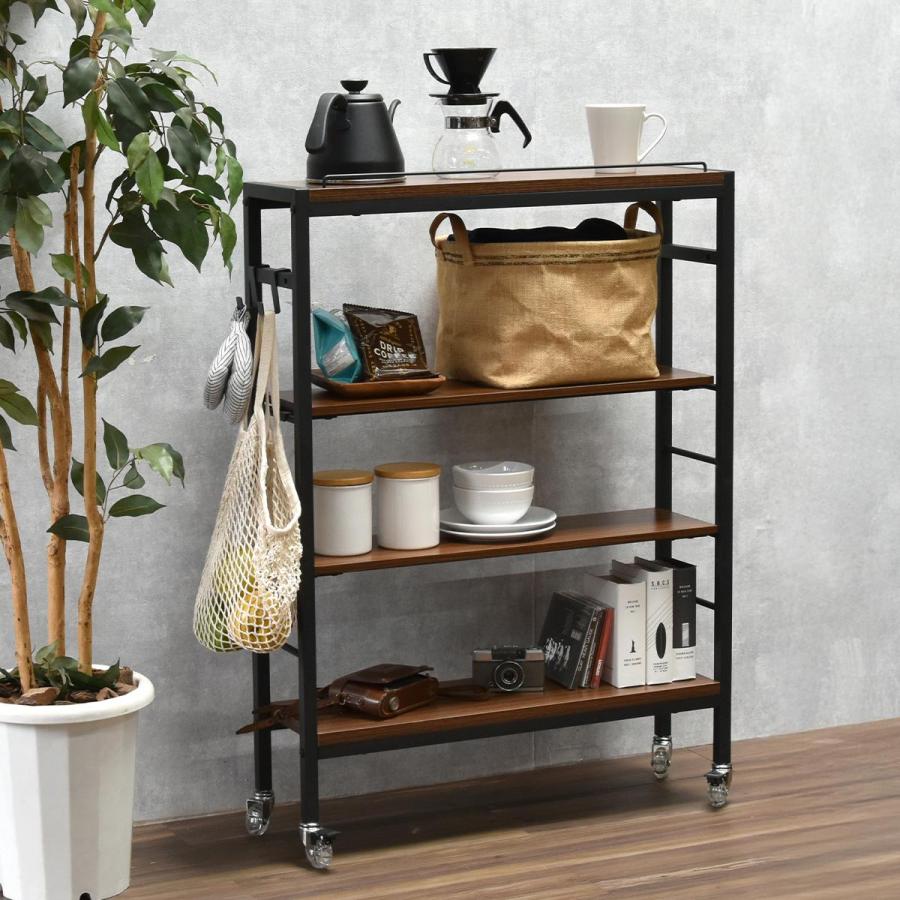 キャスター付 スリム収納ラック　棚KAKERU ONES0380 玄関収納 シンプルスタイル モダン 角型 木製 おしゃれ幅79cm 奥行28cm 高さ98.5cm 棚 ディスプレイ ラック | B.Bファニシング | 15