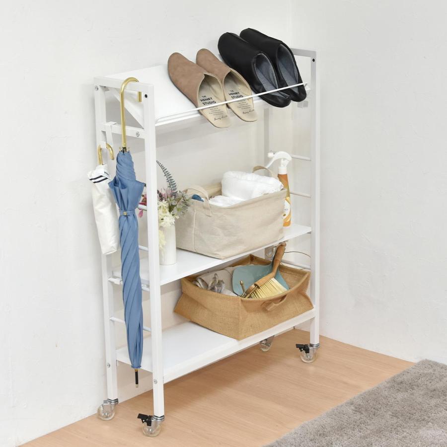 キャスター付 スリム収納ラック　棚KAKERU ONES0380 玄関収納 シンプルスタイル モダン 角型 木製 おしゃれ幅79cm 奥行28cm 高さ98.5cm 棚 ディスプレイ ラック | B.Bファニシング | 17