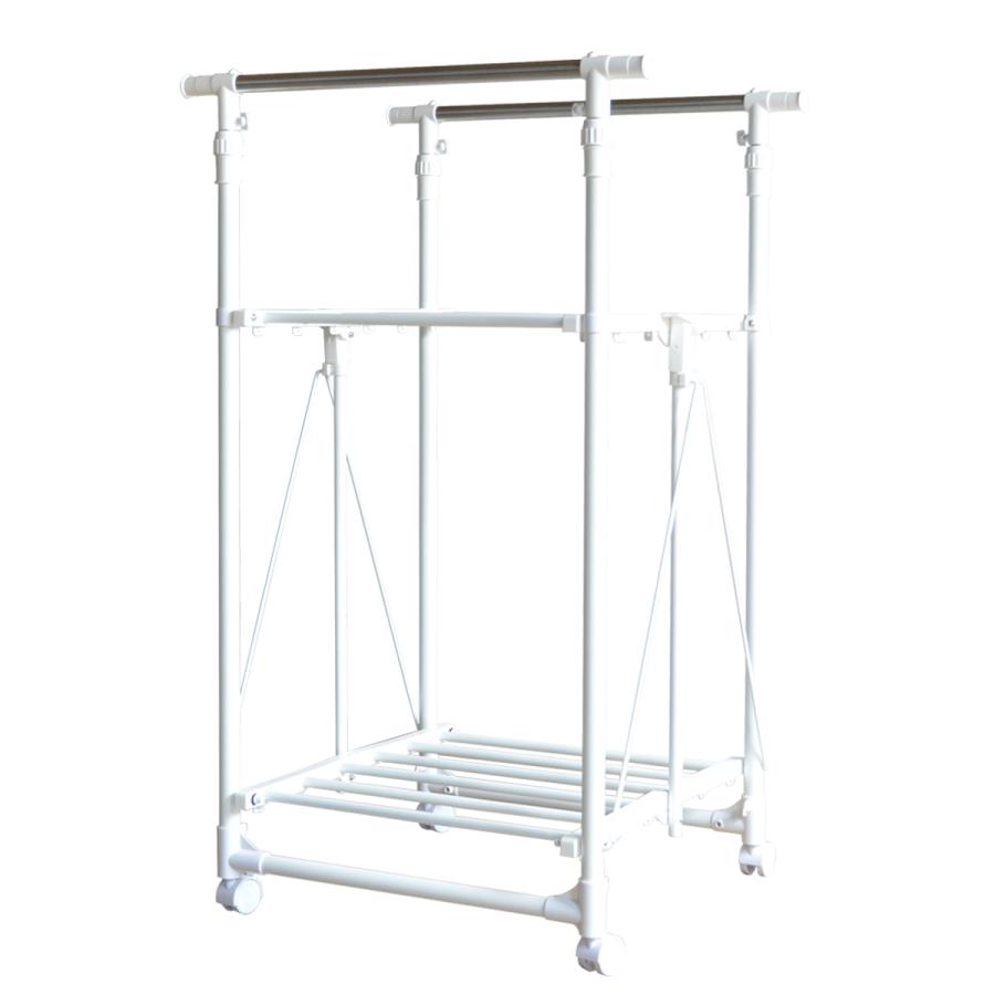 ワンタッチ収納洗濯物干しラック ONLR-0040 折りたたみ 洗濯物干し ホワイト ランドリー 室内 ベランダ ステンレス スチール | B.Bファニシング | 02