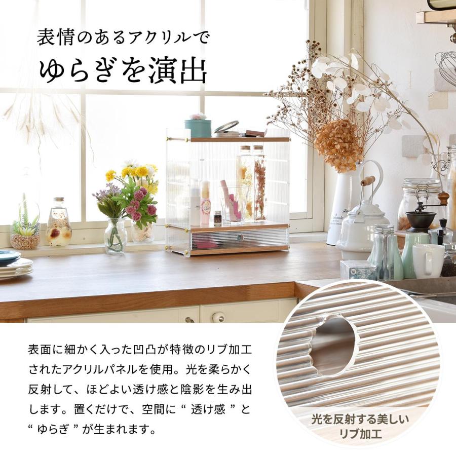 アクリル 引出し収納棚 1段 ONLS0345 アクリル収納 リビング収納 シンプルスタイル モダン 角型 アクリル ラック アクリルラック 透明ラック | B.Bファニシング | 03