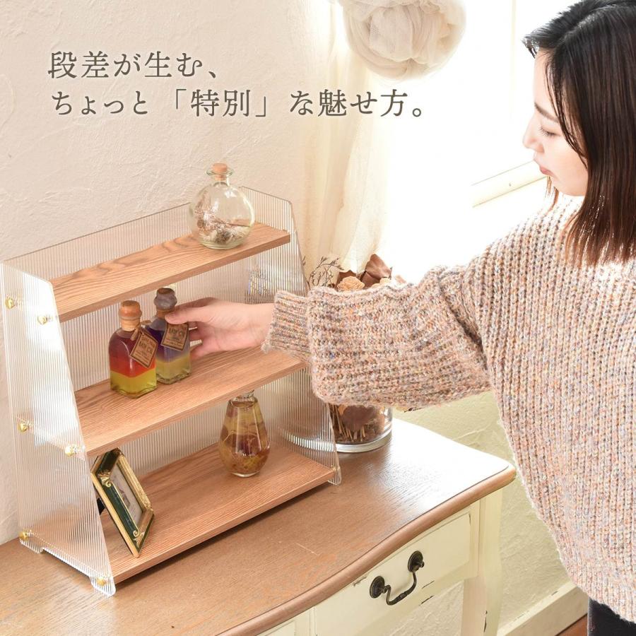 アクリル 三角収納棚 3段 ONLS0347 アクリル収納 リビング収納 シンプルスタイル モダン 角型 アクリル ラック アクリルラック 透明ラック | B.Bファニシング | 12