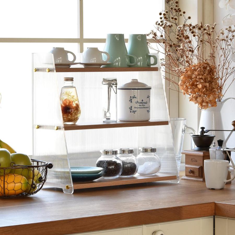 アクリル 三角収納棚 3段 ONLS0347 アクリル収納 リビング収納 シンプルスタイル モダン 角型 アクリル ラック アクリルラック 透明ラック | B.Bファニシング | 19