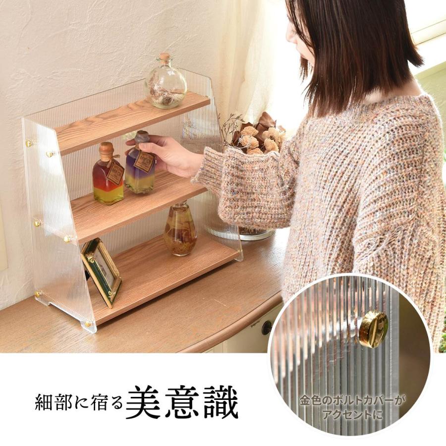 アクリル 三角収納棚 3段 ONLS0347 アクリル収納 リビング収納 シンプルスタイル モダン 角型 アクリル ラック アクリルラック 透明ラック | B.Bファニシング | 06