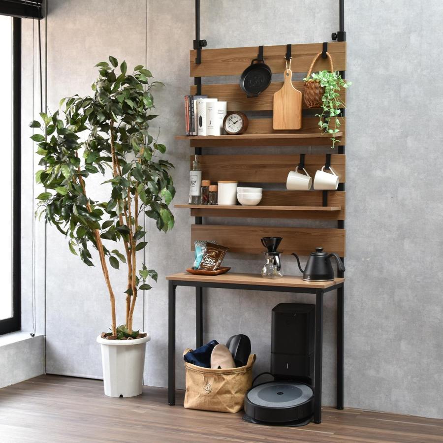 壁面収納ラック　WALLE　幅80 ONLS0384 突っ張りラック リビング収納 シンプルスタイル モダン 角型 木製 便利幅45cm 奥行29cm 高さ180cm | B.Bファニシング | 14