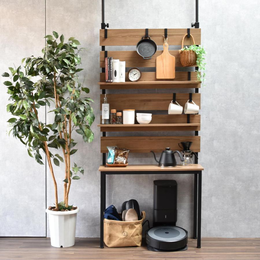 壁面収納ラック　WALLE　幅80 ONLS0384 突っ張りラック リビング収納 シンプルスタイル モダン 角型 木製 便利幅45cm 奥行29cm 高さ180cm | B.Bファニシング | 17