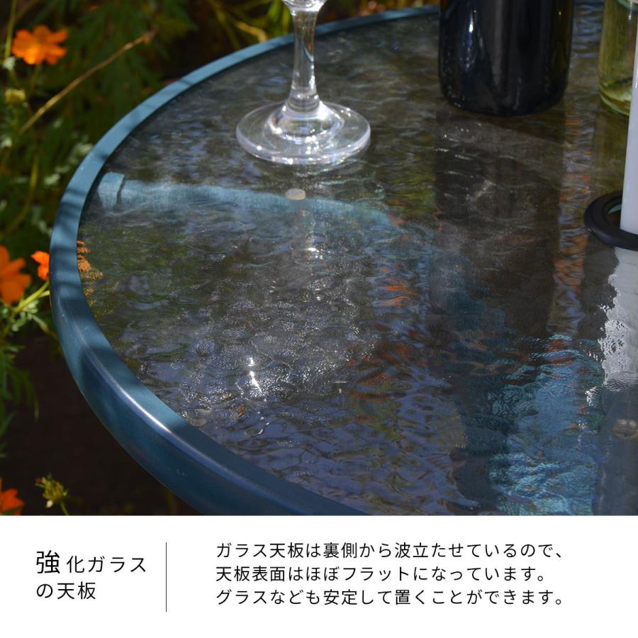 LUCCA ガーデンテーブル ONOD-0063 カフェテーブル ガラステーブル 強化ガラス パラソル穴 アウトドア ベランダ |  | 04