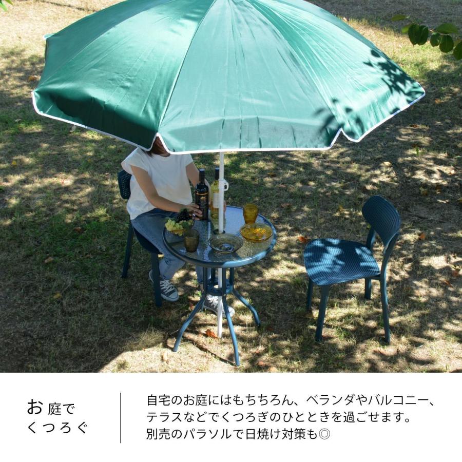 LUCCA ガーデンテーブル ONOD-0063 カフェテーブル ガラステーブル 強化ガラス パラソル穴 アウトドア ベランダ |  | 08