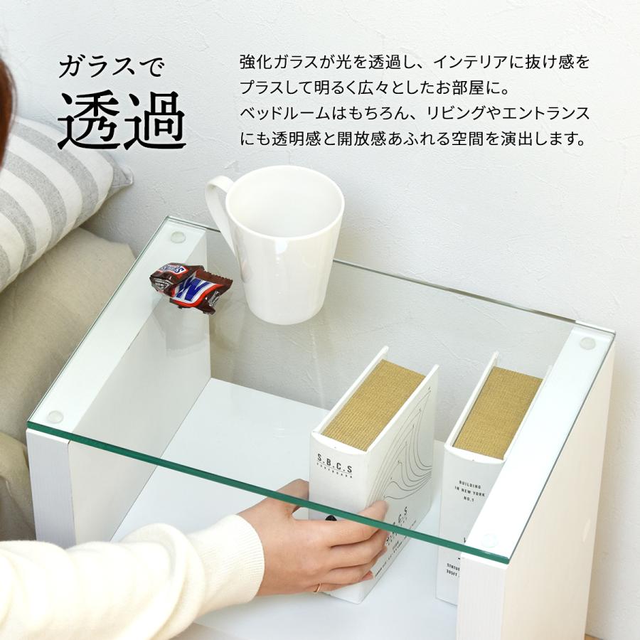 H型 ガラス ナイトテーブル ONST0107 強化ガラスガラスサイドテーブル ソファサイドテーブル | B.Bファニシング | 15
