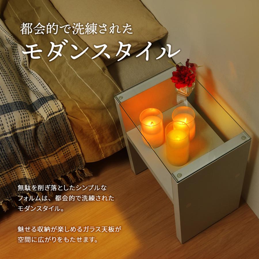 H型 ガラス ナイトテーブル ONST0107 強化ガラスガラスサイドテーブル ソファサイドテーブル | B.Bファニシング | 05