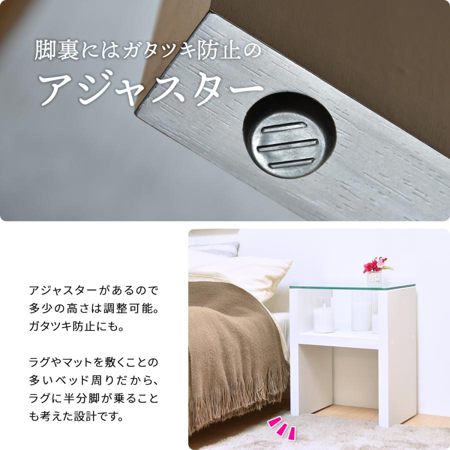 H型 ガラス ナイトテーブル ONST0107 強化ガラスガラスサイドテーブル ソファサイドテーブル | B.Bファニシング | 09