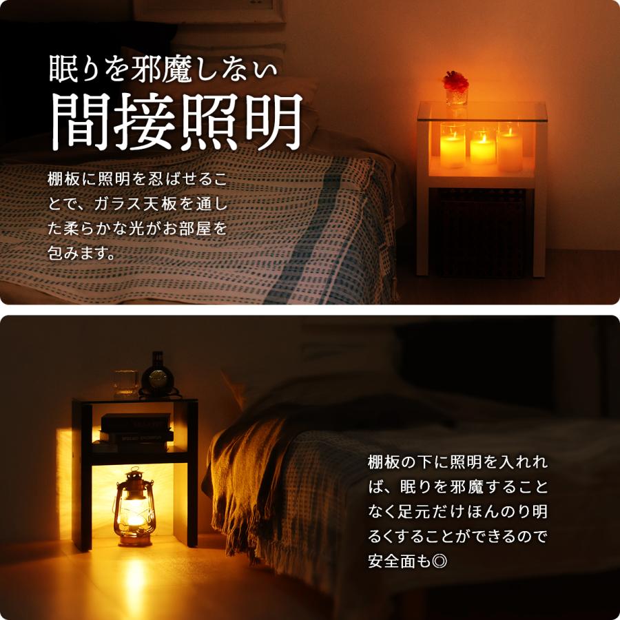 H型 ガラス ナイトテーブル ONST0107 強化ガラスガラスサイドテーブル ソファサイドテーブル | B.Bファニシング | 11