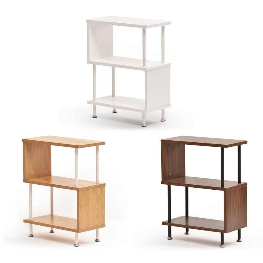 W サイドテーブル ONST0204 S字サイドテーブル S字ラック ５の字サイドテーブル 木目調 ソファーサイド ベッドサイド | B.Bファニシング | 19