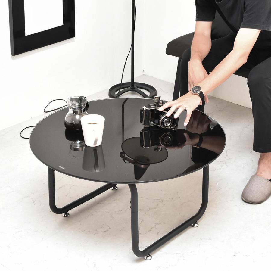 円形ガラステーブル 幅75　ROND(ロント) ONTB0247 センターテーブル ラウンドタイプ ローテーブル コーヒーテーブル | B.Bファニシング | 02