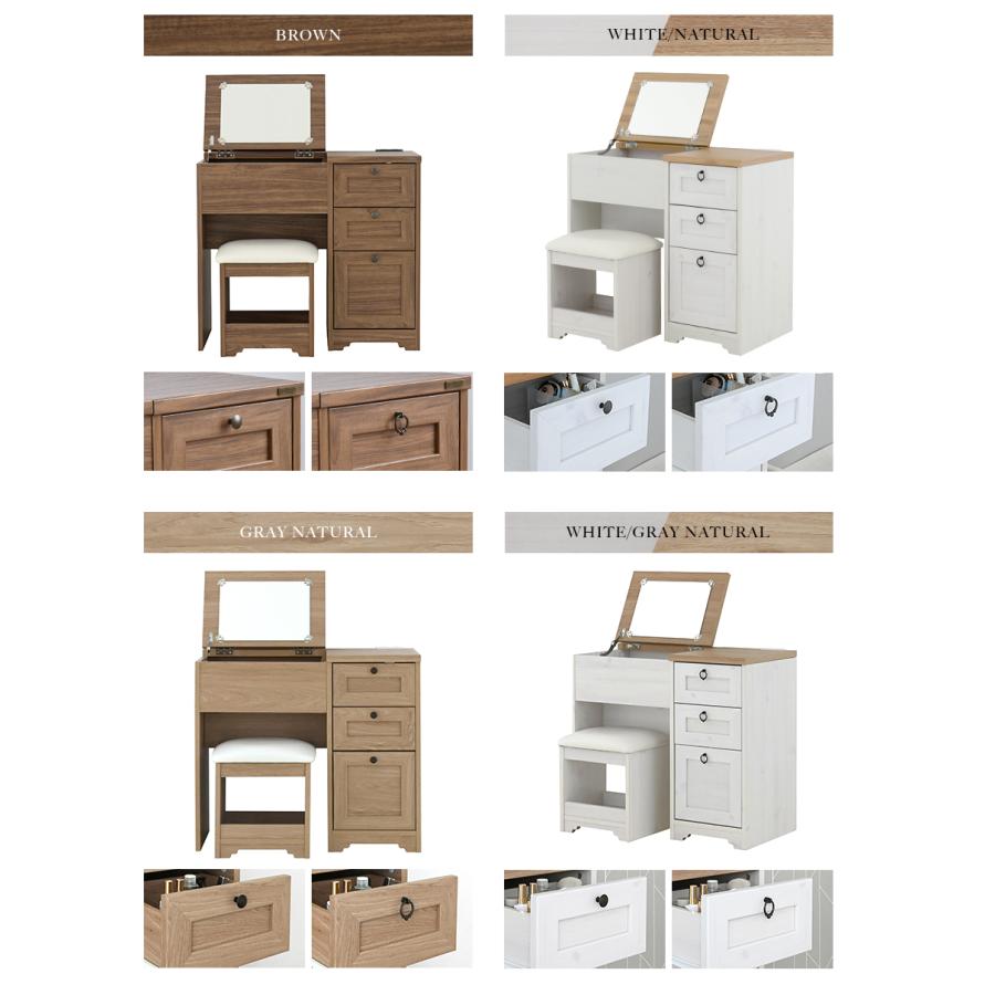 ANRI（アンリ）デスク ドレッサー AN70-80D 鏡台 化粧台 ミラー コスメ収納 化粧品 化粧品収納 コンパクト 幅80cm 人気 | 4FUL | 04