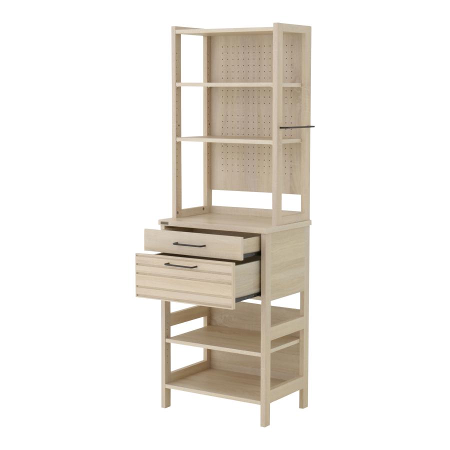 LAFIKA（ラフィカ）キッチンラック ハイタイプ 幅60cm LF180-60HC リビング キッチン チェスト 棚 収納 引き出し 有孔ボード | 4FUL | 15