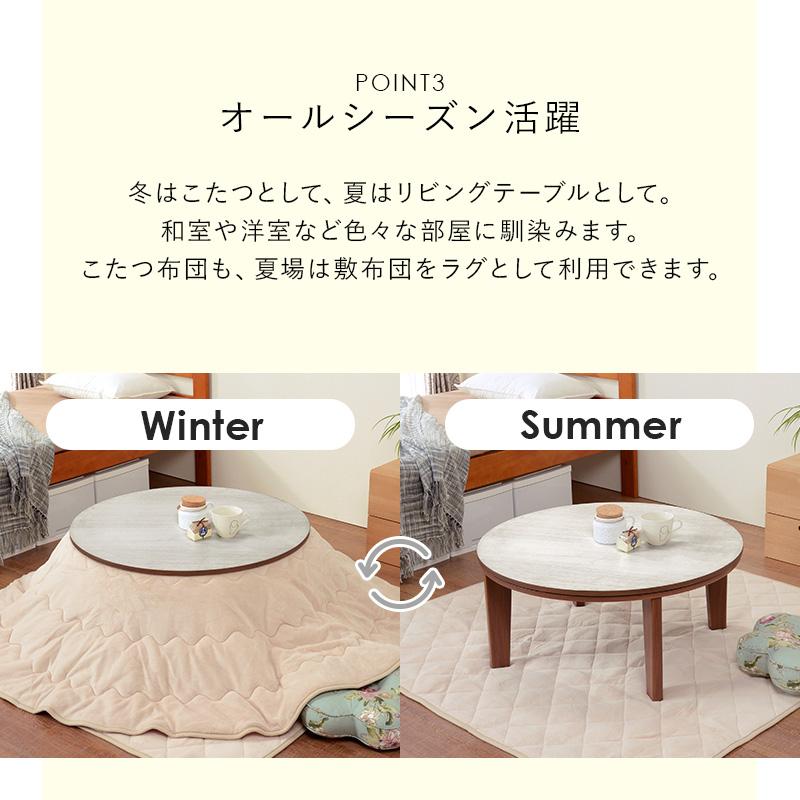 こたつ+布団掛敷３点セット アベルSE80 リバーシブル天板 オールシーズン こたつ+布団掛敷3点セット アベルSE80 リバーシブル天板 オール