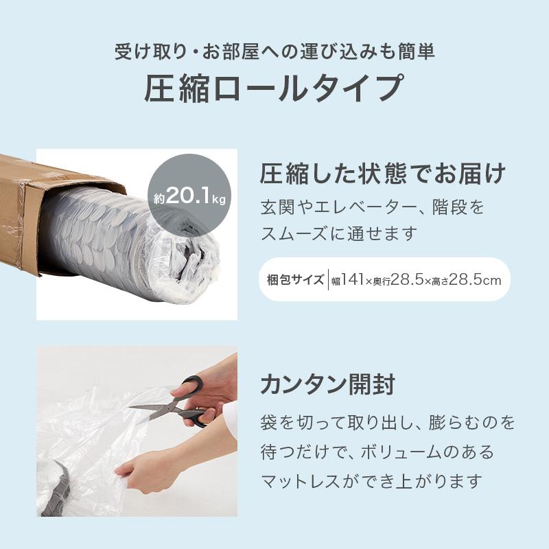 マットレス ダブル(ボンネル） KM-3301D ベッド 寝具 寝室 新生活 厚み14.5cm 圧縮梱包 ダブルサイズ | HAGiHARA | 16