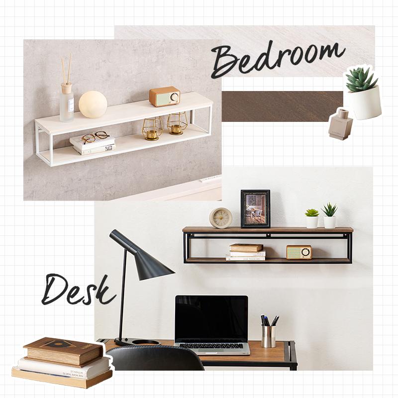 壁掛けラック KR-3861 収納棚 棚 収納 整理 壁面収納 壁掛け収納 シェルフ トイレ収納 リビング収納 ラック | HAGiHARA | 04