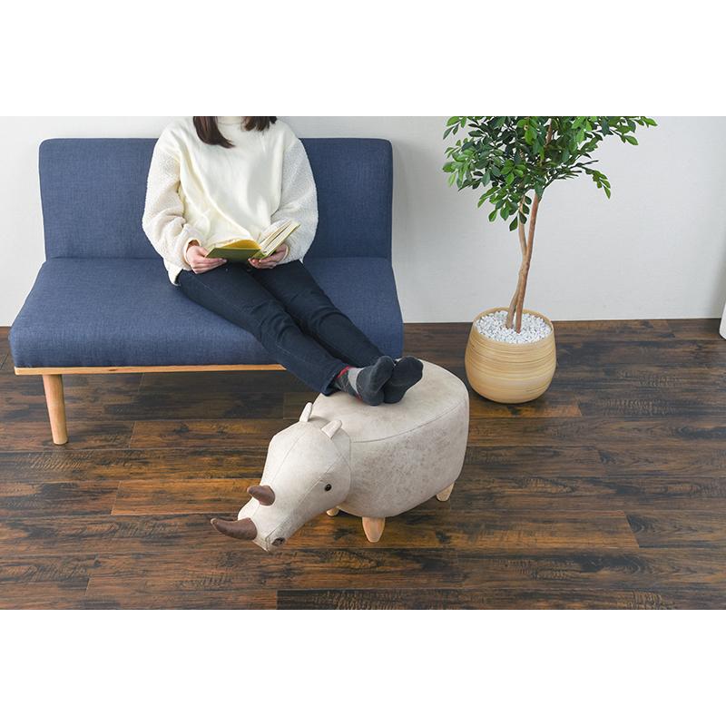 HAGiHARA（萩原） アニマルスツール LAS-4598R サイ 椅子 チェア いす ぬいぐるみ 動物 天然木 ポップ カフェ リビング ...