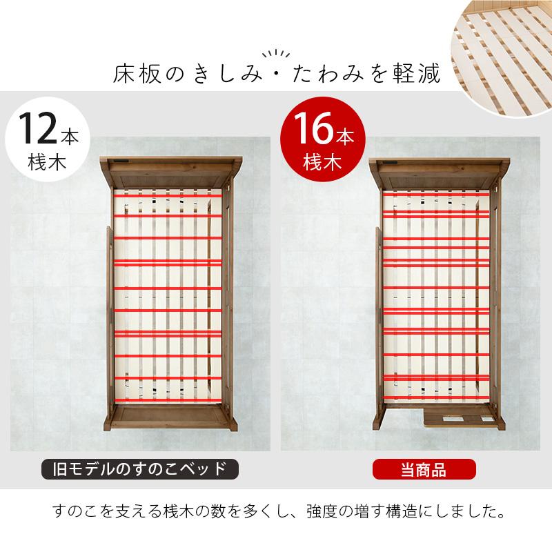 HAGiHARA（萩原） ロフトベッド シングルベッド MB-5092-S 天然木