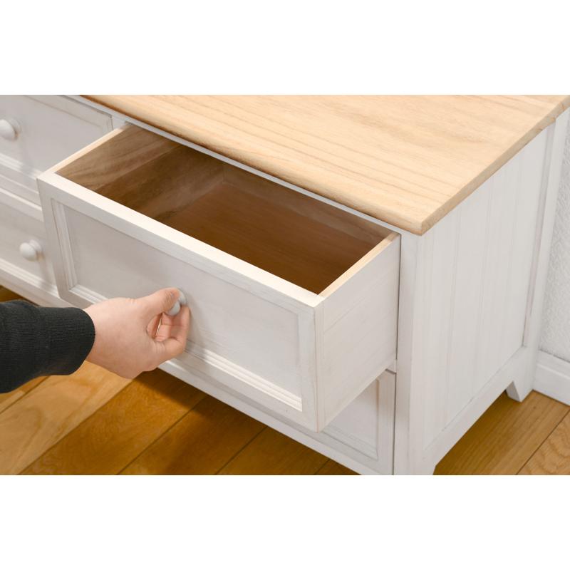 ローチェスト MCH-5278NAW アンティークホワイト タンス 収納 引き出し リビング ダイニング | HAGiHARA | 13