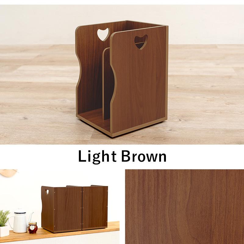 ブックスタンド ４個組 MM-6805-S シンプル ナチュラル 本棚 収納 スリム ハート デスク収納 卓上収納 スタッキング式 | HAGiHARA | 02