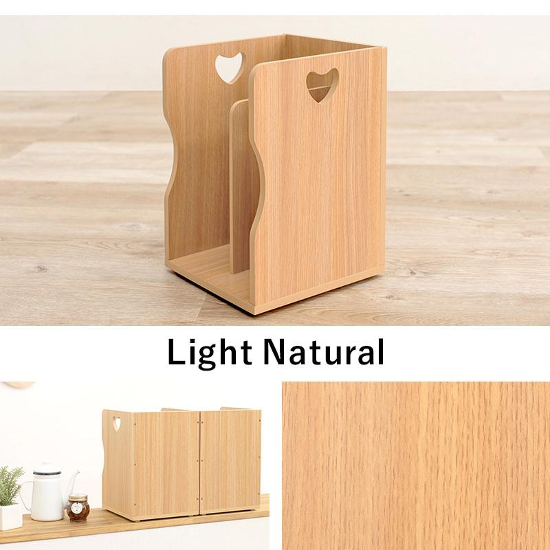 ブックスタンド ４個組 MM-6805-S シンプル ナチュラル 本棚 収納 スリム ハート デスク収納 卓上収納 スタッキング式 | HAGiHARA | 03