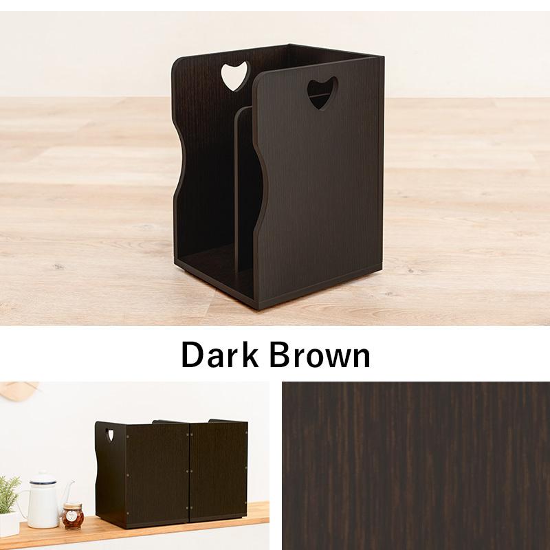 ブックスタンド ４個組 MM-6805-S シンプル ナチュラル 本棚 収納 スリム ハート デスク収納 卓上収納 スタッキング式 | HAGiHARA | 01