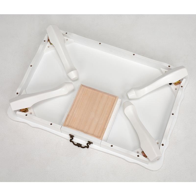 フェミニンシリーズ 折れ脚テーブル (ホワイト) MT-6030WH デスク 机 ちゃぶ台 引き出し付 猫脚 折りたたみ 幅80 | HAGiHARA | 01