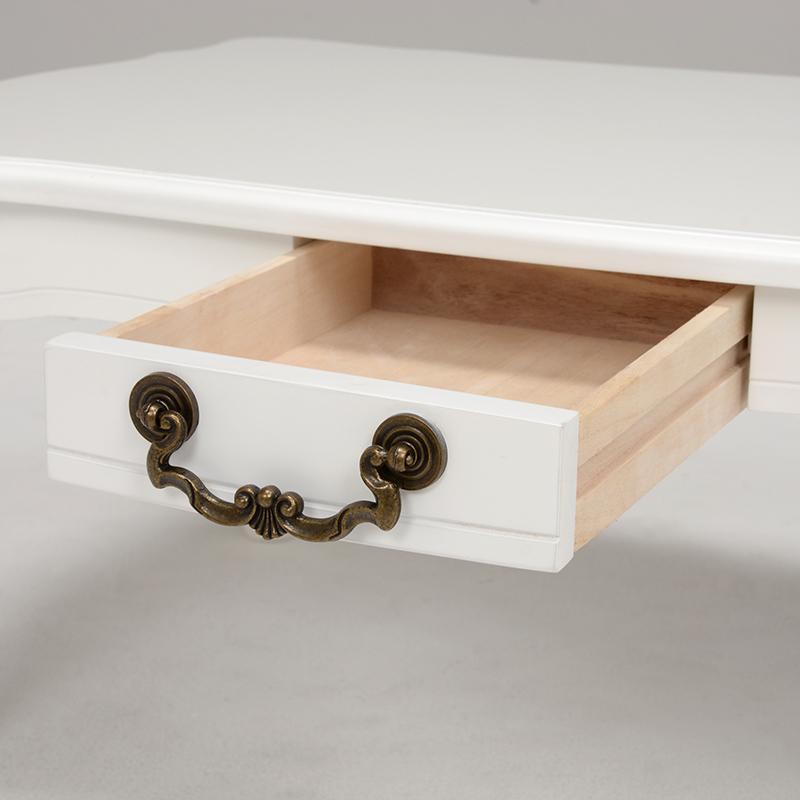 フェミニンシリーズ 折れ脚テーブル (ホワイト) MT-6030WH デスク 机 ちゃぶ台 引き出し付 猫脚 折りたたみ 幅80 | HAGiHARA | 05