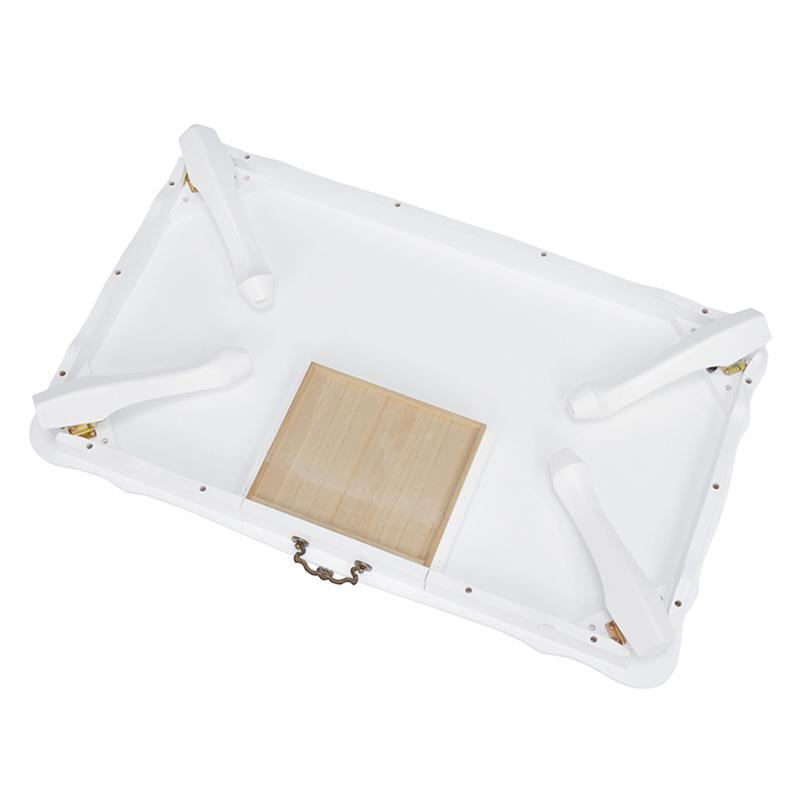 フェミニンシリーズ　折れ脚テーブル (ホワイト) MT-6031WH デスク 机 ちゃぶ台 引き出し付 猫脚 折りたたみ 幅100 | HAGiHARA | 01