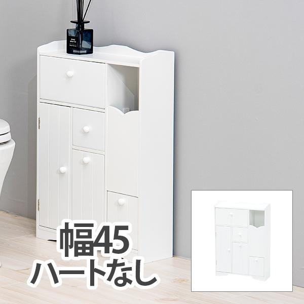 トイレラック MTR-6550WH スリムトイレラック 薄型 ランドリー キッチン マルチラック 省スペース 玄関 背面収納可能 | HAGiHARA | 01