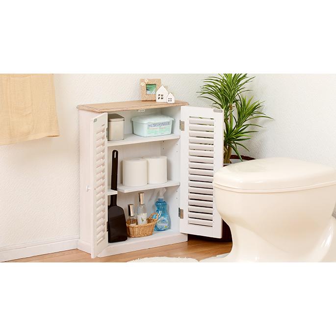 ブロカントシリーズ トイレラック(ホワイト) MTR-7329WH 収納 コンパクト 省スペース 完成品 | HAGiHARA | 08
