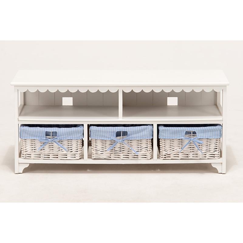 テレビ台（ホワイト） MTV-5782WH ローボード TV台 収納 バスケット付 完成品 インテリア 幅100cm | HAGiHARA | 15