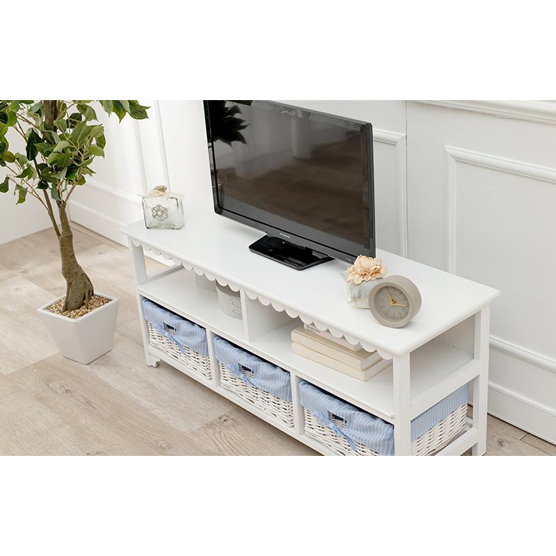 テレビ台（ホワイト） MTV-5782WH ローボード TV台 収納 バスケット付 完成品 インテリア 幅100cm | HAGiHARA | 17