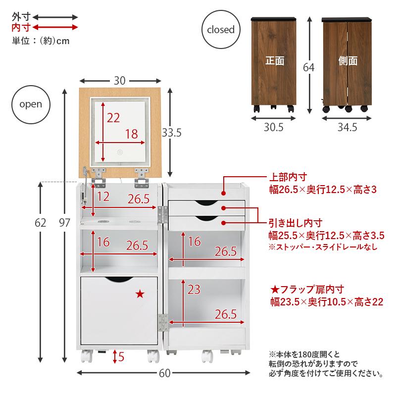 【新品・未使用】 コスメボックス　ワゴン　ドレッサー　大容量収納 楽天市場】大容量 コスメワゴン キャスター付き コスメボックス