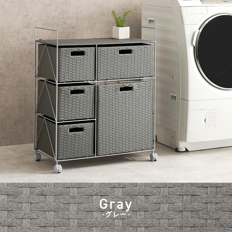 ランドリー RAN-2458 ランドリーバスケット 洗濯カゴ 洗濯物入れ 収納 ランドリーラック バスケット キャスター付き カゴ チェスト | HAGiHARA | 02