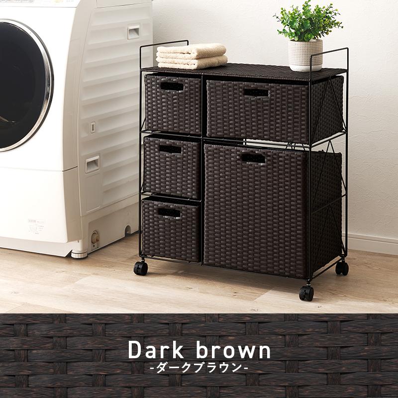 ランドリー RAN-2458 ランドリーバスケット 洗濯カゴ 洗濯物入れ 収納 ランドリーラック バスケット キャスター付き カゴ チェスト | HAGiHARA | 01