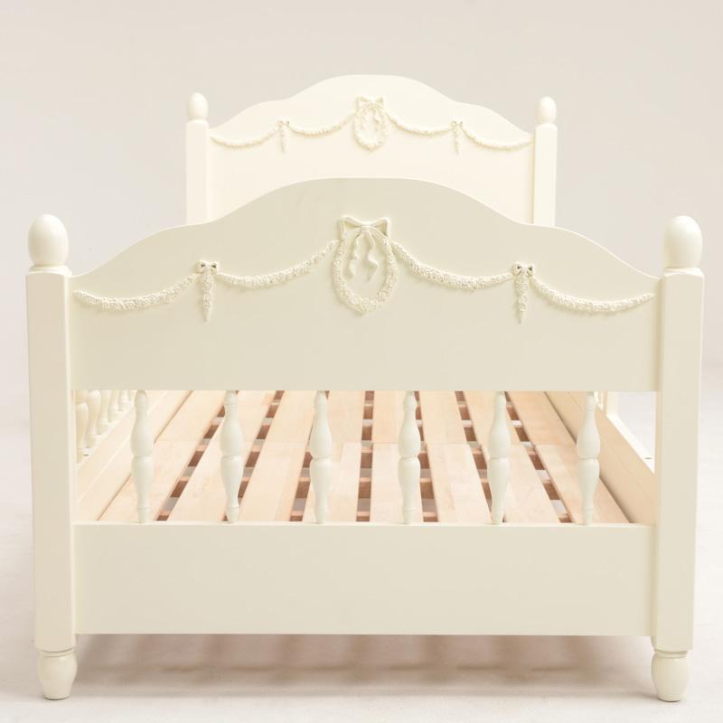 柵付ベッド (ホワイト) RB-1854WH セミシングルショート 白 寝室 子供部屋 組立式 上品 | HAGiHARA | 01