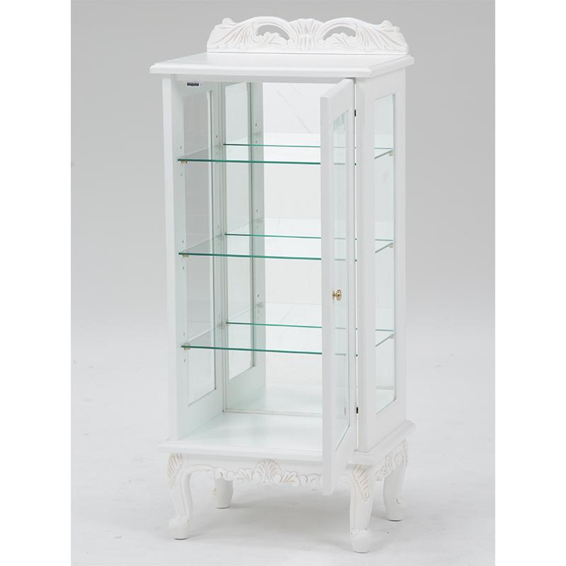 ヴィオレッタシリーズ ガラスキャビネット RCC-1234AW アンティークホワイト ホワイト 白 収納 キャビネット | HAGiHARA | 01
