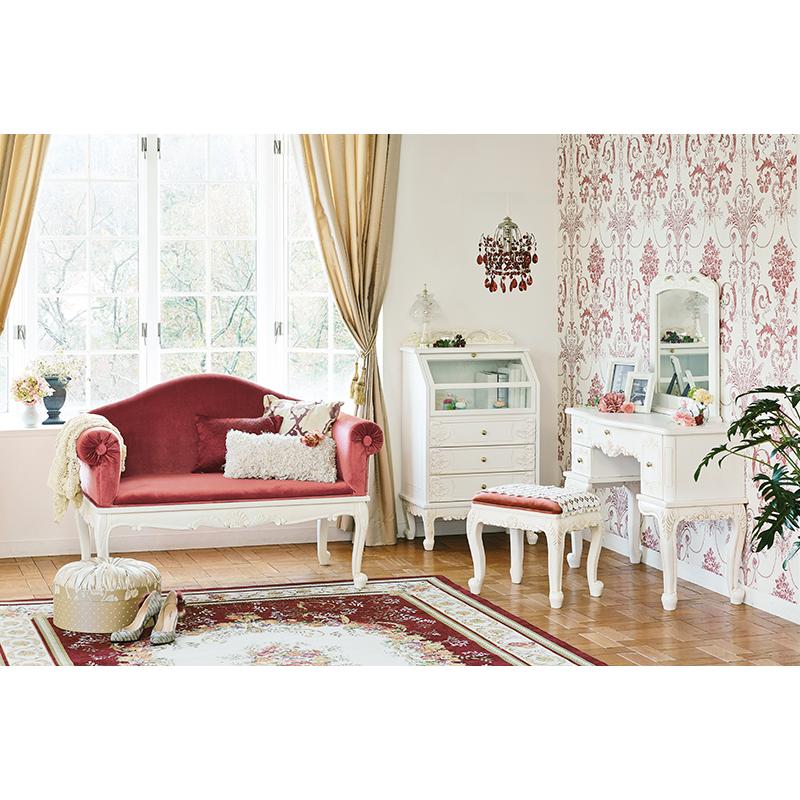 ヴィオレッタシリーズ ガラスキャビネット RCC-1234AW アンティークホワイト ホワイト 白 収納 キャビネット | HAGiHARA | 06