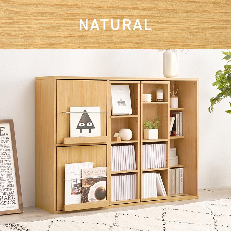 スライド棚付きコミックラック RCC-1565 幅120　収納 漫画 マガジン 本棚 CD 大容量 スリム コンパクト 便利 整頓 | HAGiHARA | 02