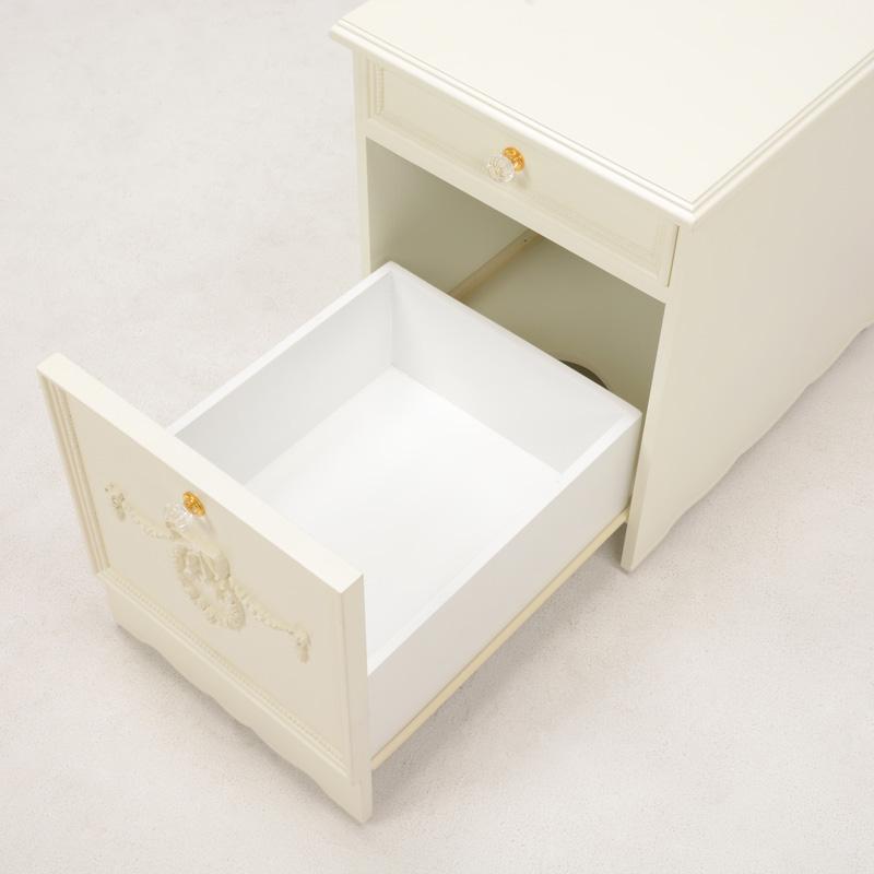 サイドチェスト(ホワイト) RCH-1852WH  白 収納 キャビネット 子供部屋 小物収納 リビング リボン | HAGiHARA | 02