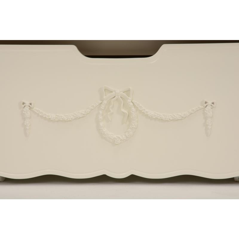 ベンチチェスト(ホワイト) RH-1850WH  白 収納 椅子 長椅子 子供部屋 小物収納 リボン | HAGiHARA | 03