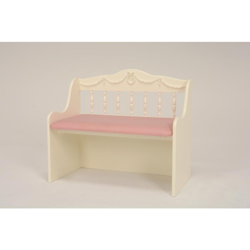 ベンチチェスト(ホワイト) RH-1850WH  白 収納 椅子 長椅子 子供部屋 小物収納 リボン | HAGiHARA | 05