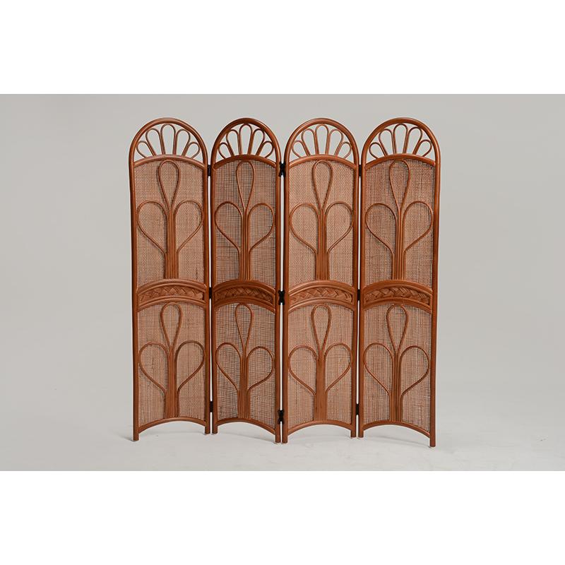 籐スクリーン RS-802BR-4 パーテーション 間仕切り 仕切り 目隠し ４連 | HAGiHARA | 01