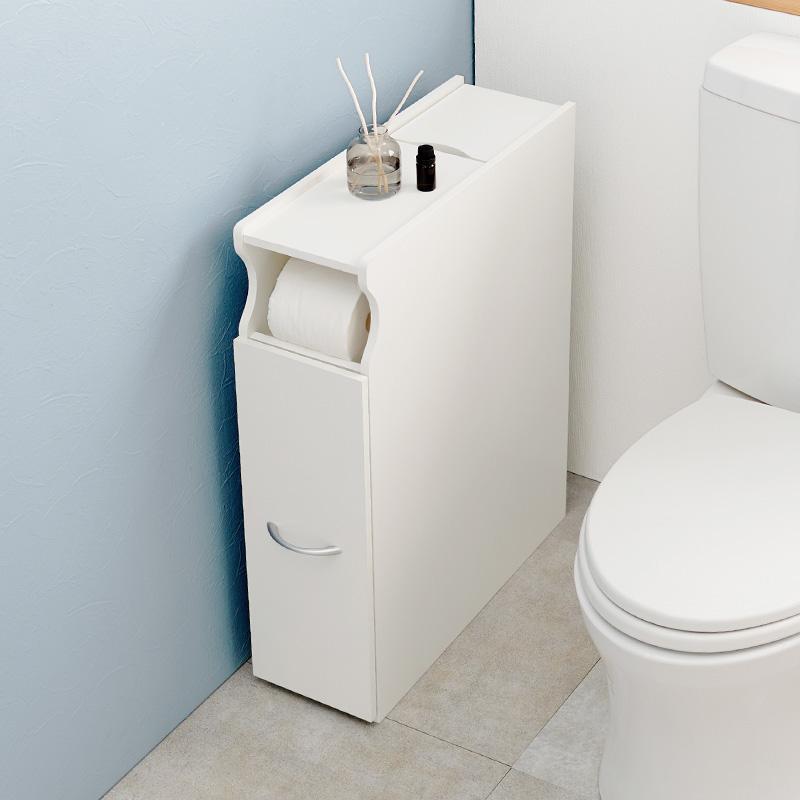 トイレラック RTR-1489WH スリムトイレラック 収納 コンパクト キャスター付き 収納棚 掃除道具 幅19cm | HAGiHARA | 14