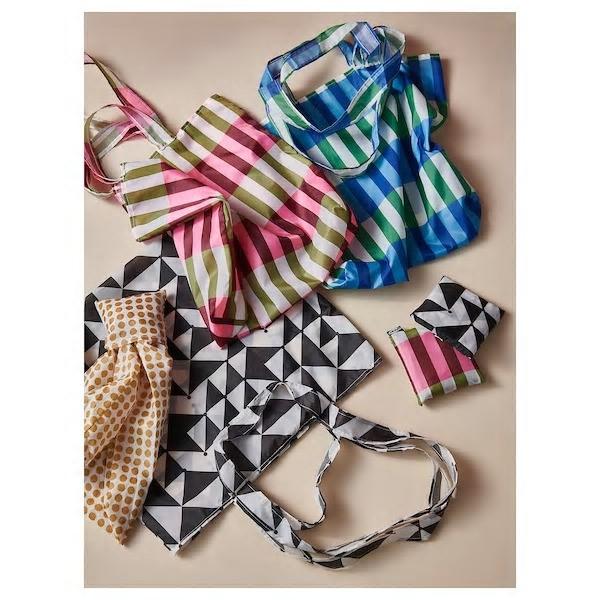 エコバッグ IKEA SKYNKE イケア スキンケ 折り畳み コンパクト おしゃれ 人気 超軽量 かわいい 北欧 グリーン/ピンク | イケア | 04