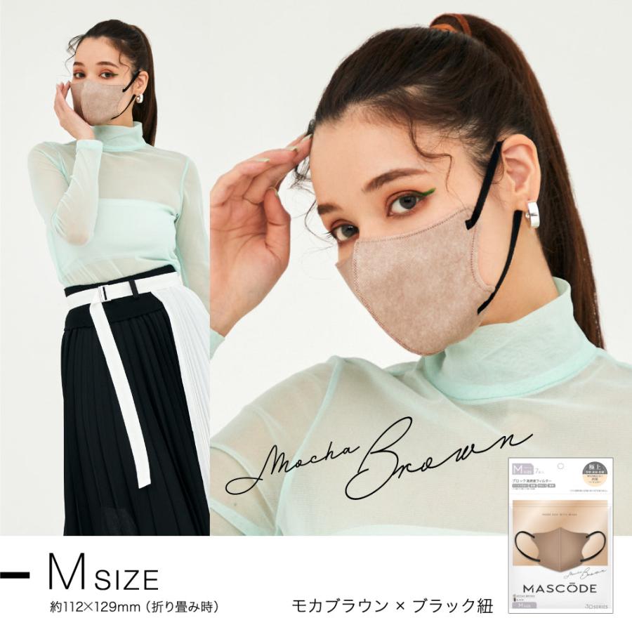 マスク マスコード MASCODE 3D M 7枚入り 立体型マスク 不織布マスク ベージュ コーラルピンク ラベンダー ライトグレー 人気 | Sun Smile | 06